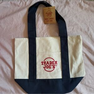 Trader Joe's Navy blue and Cream Mini  Tote Bag